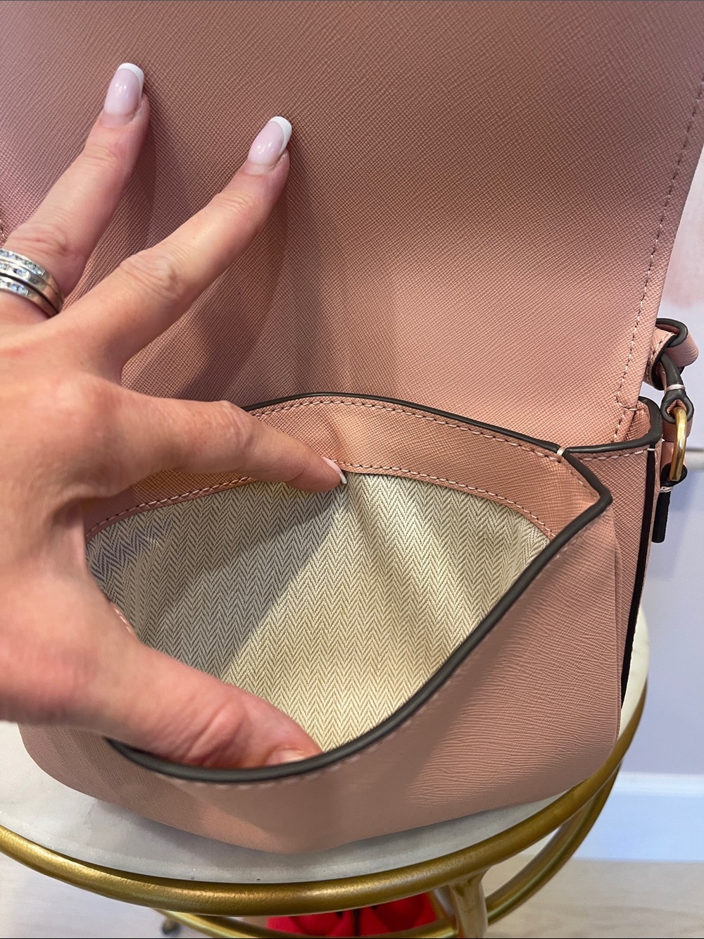 Women’s Pink Emerson Flap Crossbody Bag - Picture 9 of 9